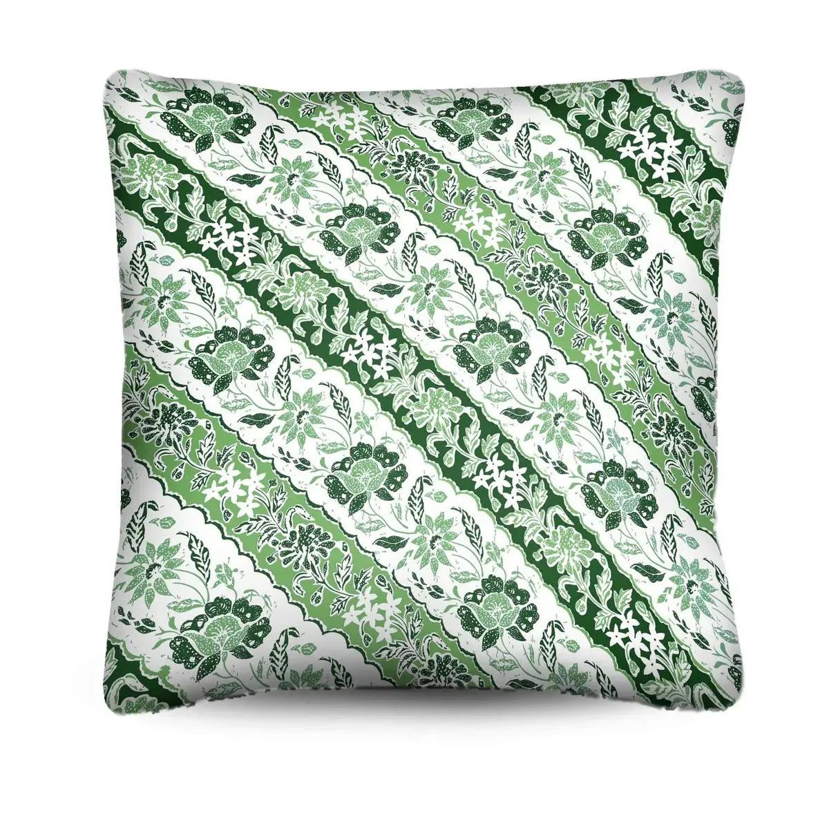 Add a touch of island-inspired style with the Sumatra Cushion. Features a green and white diagonal Batik reversing to crisp ticking. Explore now!