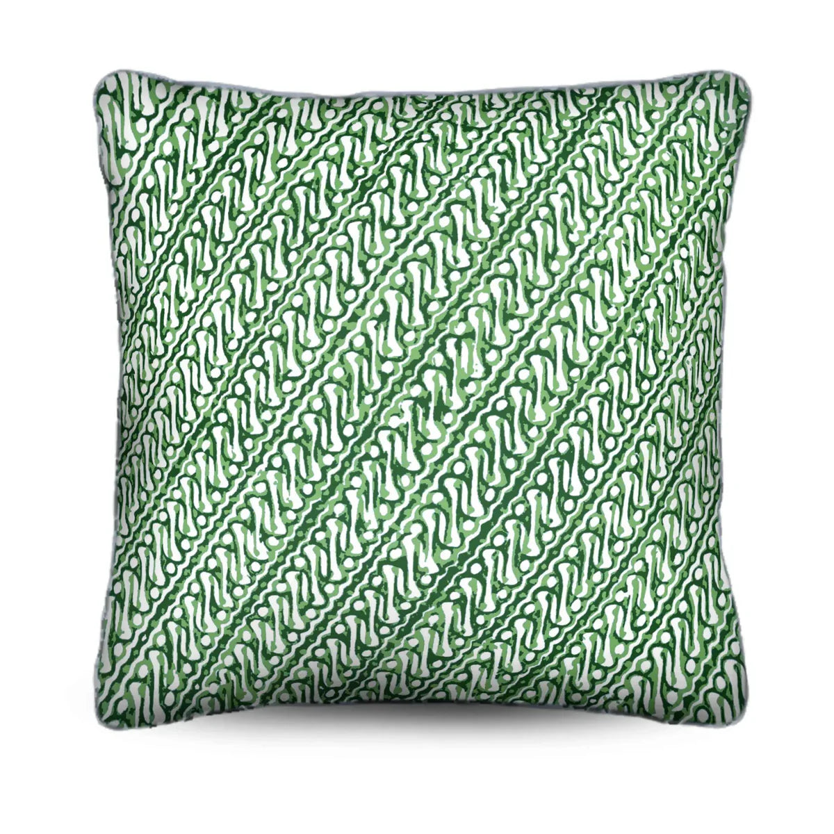 Infuse your space with the artisanal beauty of the Jawa Cushion. Features a parrot green batik design on lightweight canvas. Discover yours now!