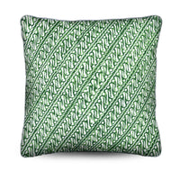 Infuse your space with the artisanal beauty of the Jawa Cushion. Features a parrot green batik design on lightweight canvas. Discover yours now!