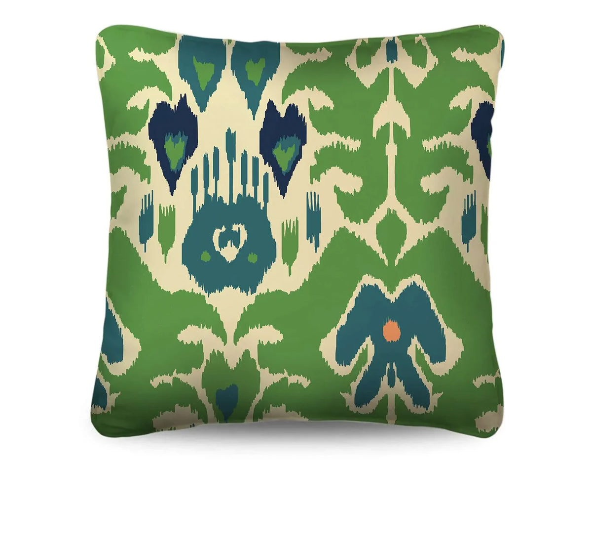 Discover the heritage artistry of the Nakara Ikat Cushion. Features a vivid reimagined ikat design on soft cotton, reversing to navy ticking. Shop now!