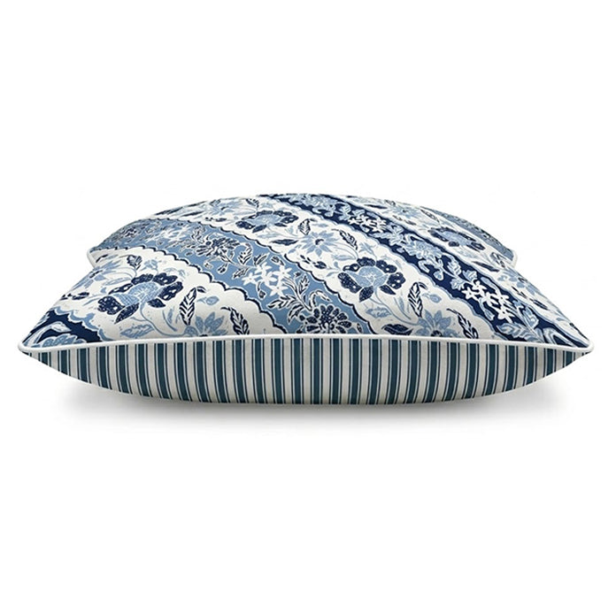Elevate your home with the exotic Sumatra Cushion. Features a blue and white diagonal Batik reversing to classic ticking. Explore the range today!