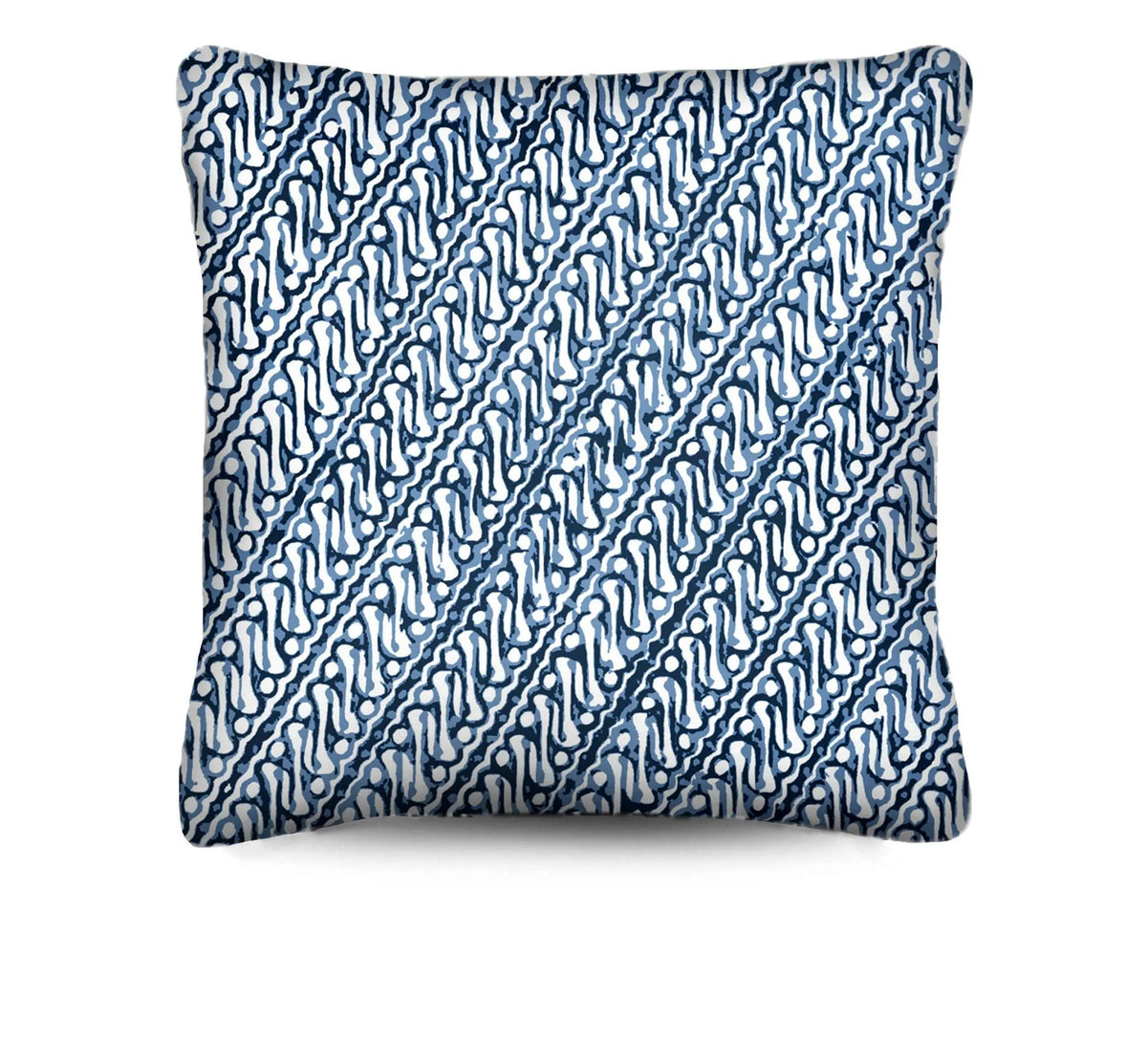Discover the artisanal beauty of the Jawa Cushion. Inspired by Indonesian heritage textiles in storm blue cotton canvas. Explore the collection now!
