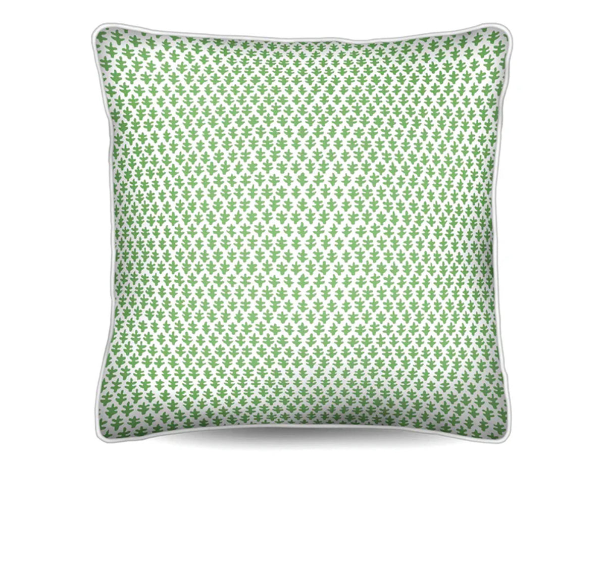 Refresh your home with the Chicken Cushion in premium cotton canvas. Features a parrot green foulard design with white piping. Discover more!