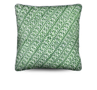 Infuse your space with the artisanal beauty of the Jawa Cushion. Features a parrot green batik design on lightweight canvas. Discover yours now!